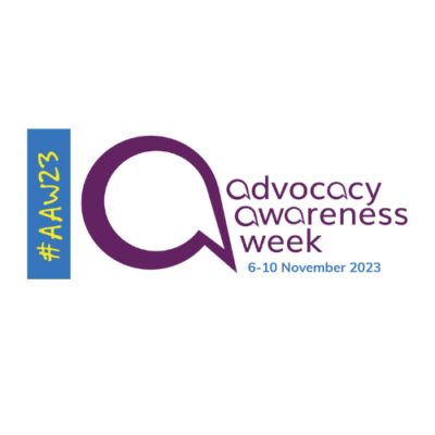 Image shows the Advocacy Awareness Week logo and dates 6-10 November. #AAw23